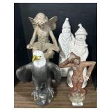 Ceramic Eagle, Christmas Figures, Angel Statue.