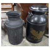(2) Vtg Steel Milk Jugs.