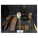 Vintage Wooden Masher & Slaw Board.