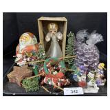 Vintage Angel, Christmas & Pinecone Candles.