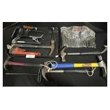 Hammers, Saws, Hex Keys, Pipe Wrench.
