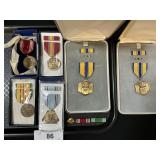 Lot Of Military Merit Medals.