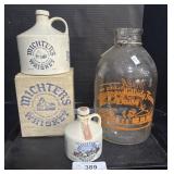 2 Michterï¿½s Decanters & Mellody Farm Milk Jug.
