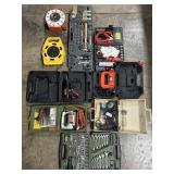 Socket & Wrench Set, Drills, Rotary Saw.