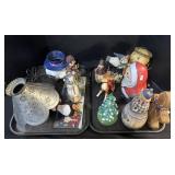 Santa Jar, Punched Tin Lamp Shade, Snowmen.