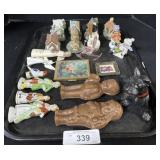 Lot Of Christmas Figures & Holiday Houses.