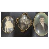 Dome Glass Framed B&W Portrait Photographs.