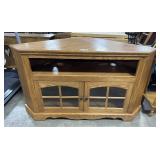 Grainy Oak Corner Cabinet.