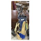 Vtg Golf Bag & Clubs.