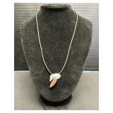 Sterling Silver & Carnelian Stone Pendant.