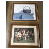 2 Large Artist Signed Framed Prints.