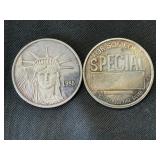 Pair Of .999 Fine Silver Rounds.