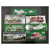 7 NOS Hess Trucks, Jet, Tractor, Cars, Motorcycle.