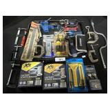 Tools, Clamps, Hex Keys, Screwdrivers, Sockets.