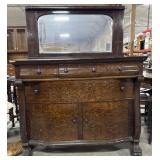 Antique Quarter Sewn Oak Buffet.