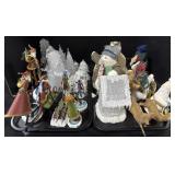 Felt Deer, Collectible Santa's, Frosted Glass.