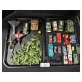 Toy Cars, Hot Wheels, Toy Army Soldiers.