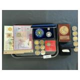 90% Silver Proof $1 & Half Dollar, Masonic Tokens.