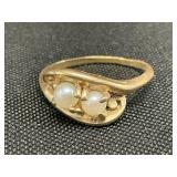 14K Gold & Pearl Ring.