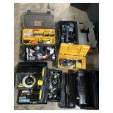 Tools, Drill, Saw, Bits, Toolboxes.