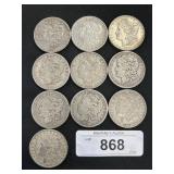 10 90% Silver 1879-1903 Morgan Dollars