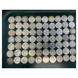 70 90% Silver Franklin & Kennedy Half Dollars.