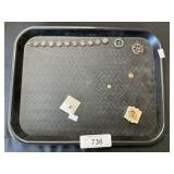 10 KT Gold Pin, 2 Sterling Silver Pins, Victorian