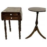 Drop Leaf Table & Mahogany Tripod Table.