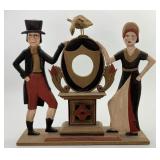 Folk Art Wood Carved Watch Peddler Figurine.