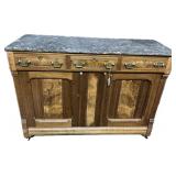 Louis XVI Style Marble Top Sideboard Buffet.