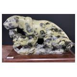 Jonah Runyanga Marble Lioness & Cubs Statue.