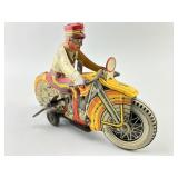 Marx & Co Tin Litho Wind Up Police Motorcycle.