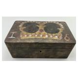 Antique Folk Art Hand Crafted Jewelry Box.