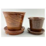 Smith Womesldorf PA Redware Pottery Flower Pots.