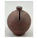 Pennsylvania Redware Pottery Coin Bank.