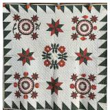 Handmade Pieced Star Crib Quilt.