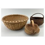 3 Splint Wood Buttocks and Gathering Baskets.