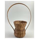 Rustic Woven Splint Hourglass Basket.