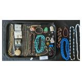 14K Gold Chain, Pocket Watch, Costume Jewelry.