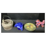 Marietta Pa Cast Iron Melting Pot, Art Glass.