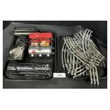 Marx Toys Tin Engine, Train Cars & Transformer.