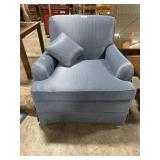 Clean Blue & White Dotted Armchair.