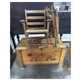 Vtg Slat Childrenï¿½s Chairs, Circus Decorated Pine