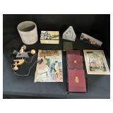 Early 20th C. Shakespeare Books, Slag Glass Box.