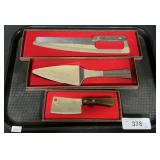 Three Hersheys Christmas Party Knives.