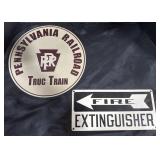 Pennsylvania Rail Road & Fire Extinguisher Signs.