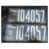 Pair Of 1915 Pennsylvania License Plates.