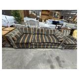 Vtg Mid Century Modern Stripped Sofa & Armchair.