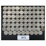 69 90% Silver Washington Quarters.