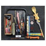 Vintage Pens, Letter Openers, Back Scratcher.
